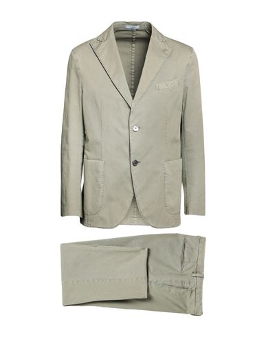 Boglioli Man Suit Military Green Size 42 Cotton, Elastane, Cupro