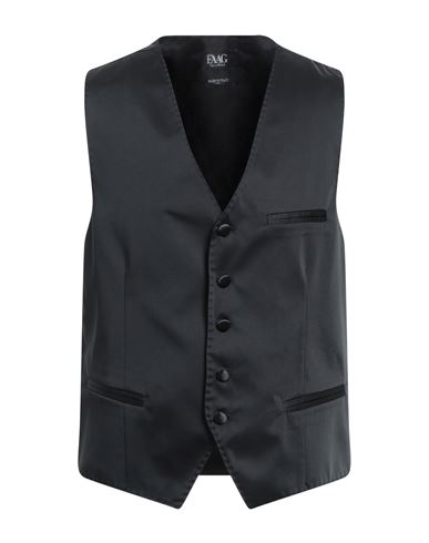 Faag Man Tailored Vest Black Size 40 Viscose, Polyester