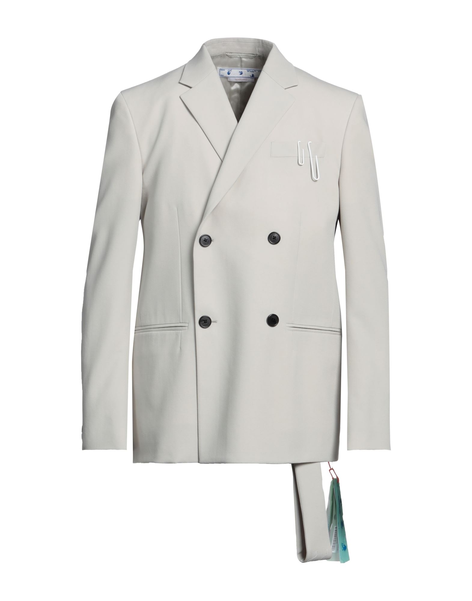 Off-white Man Suit Jacket Light Grey Size 34 Virgin Wool