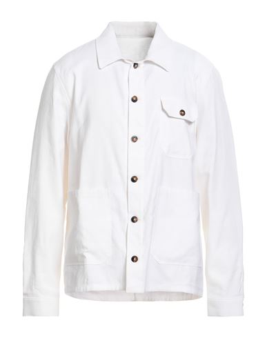 Cruna Man Shirt Off White Size 46 Linen, Cotton, Elastane
