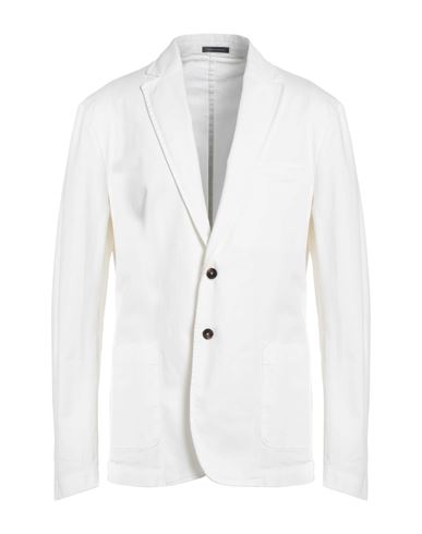 Cruna Man Suit Jacket White Size 42 Cotton
