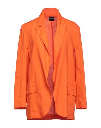 Materica Woman Blazer Orange Size 4 Linen, Viscose
