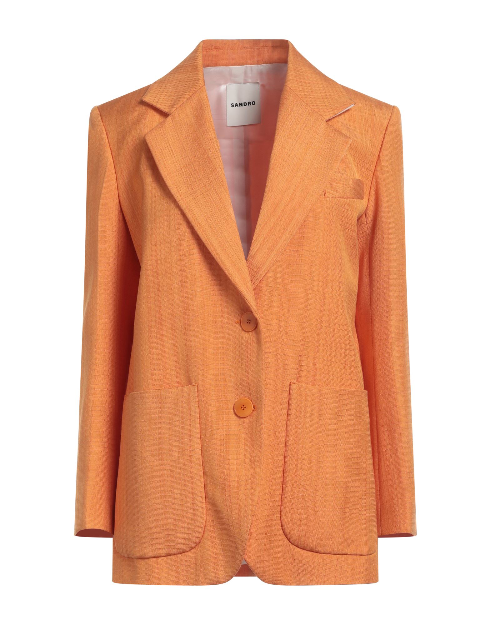 Sandro Woman Suit Jacket Orange Size 8 Viscose