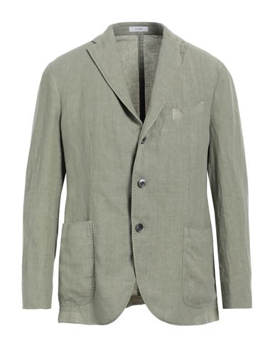 Boglioli Man Suit Jacket Military Green Size 42 Linen