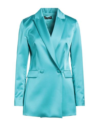 Camilla  Milano Camilla Milano Woman Blazer Turquoise Size 6 Polyester, Elastane In Blue