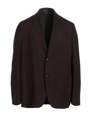 Zegna Man Suit Jacket Dark Brown Size 44 Silk