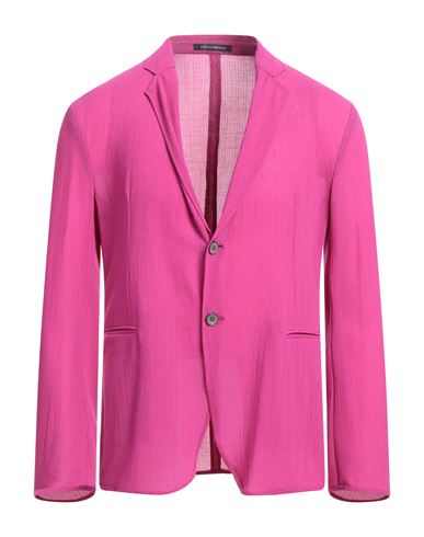 Emporio Armani Man Suit Jacket Fuchsia Size 34 Virgin Wool In Pink