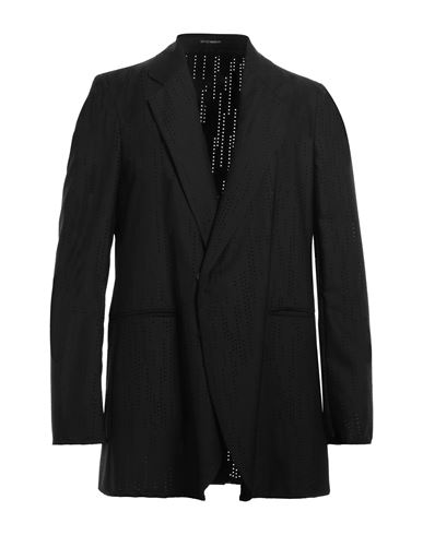 Shop Emporio Armani Man Blazer Black Size 40 Virgin Wool, Polyester