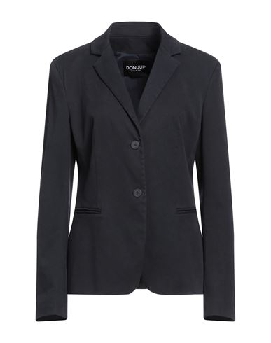 Dondup Woman Suit Jacket Navy Blue Size 10 Cotton, Lyocell, Elastane