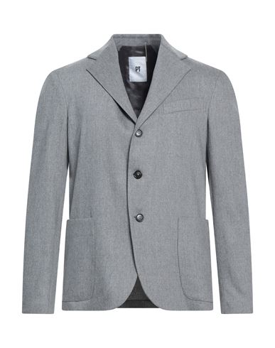 Pt Torino Man Blazer Grey Size 38 Virgin Wool, Elastane