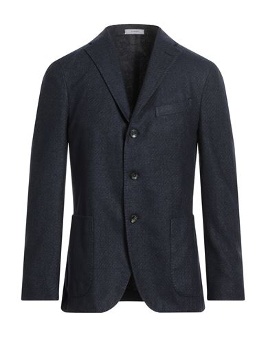 Boglioli Man Suit Jacket Navy Blue Size 38 Virgin Wool, Polyester In Navy Blue
