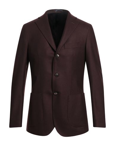 Barba Napoli Man Suit Jacket Burgundy Size 44 Virgin Wool In Red