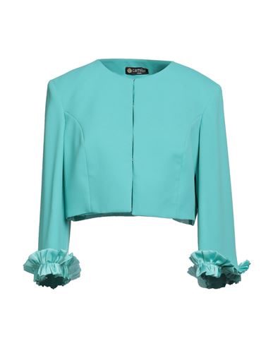 Camilla  Milano Camilla Milano Woman Blazer Turquoise Size 14 Polyester, Elastane In Blue