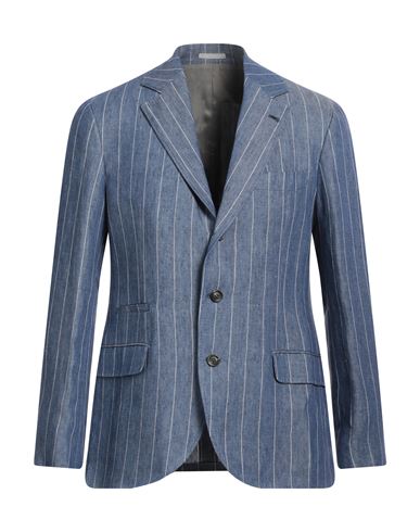 Brunello Cucinelli Man Suit Jacket Slate Blue Size 34 Linen