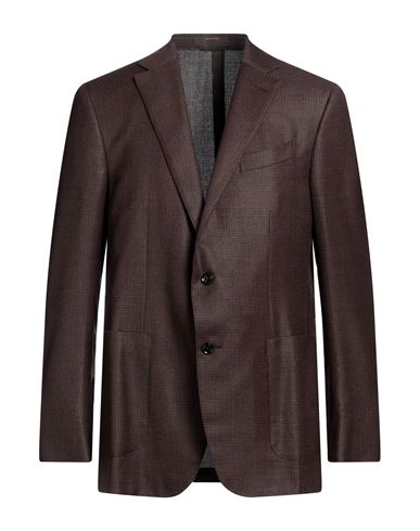 Zegna Man Suit Jacket Dark Brown Size 40 Wool