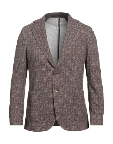 Paoloni Man Suit Jacket Brown Size 42 Cotton, Elastane