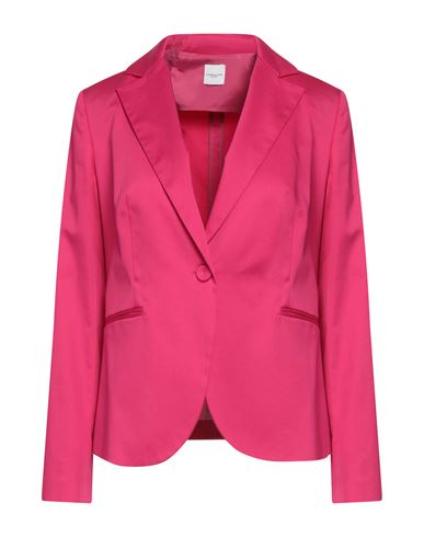 Eleonora Stasi Woman Blazer Fuchsia Size 6 Cotton, Elastane In Pink