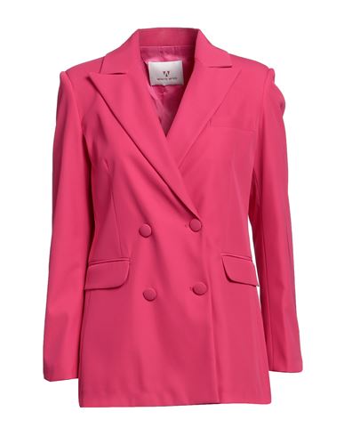 White Wise Woman Blazer Fuchsia Size 4 Polyester, Elastic Fibres In Pink