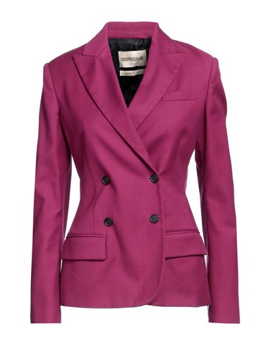 Roberto Cavalli Woman Blazer Mauve Size 4 Cotton, Elastane In Purple
