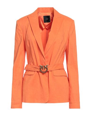Pinko Woman Blazer Orange Size 10 Linen, Viscose, Elastane