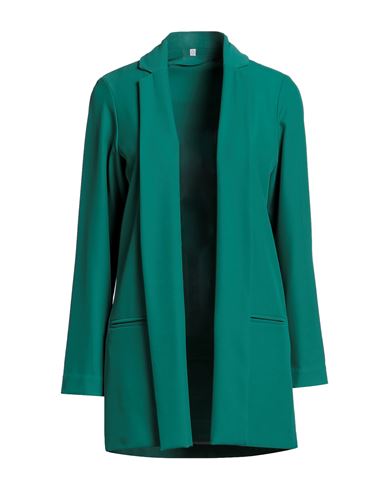 Ottod'ame Woman Suit Jacket Emerald Green Size 4 Polyester, Elastane
