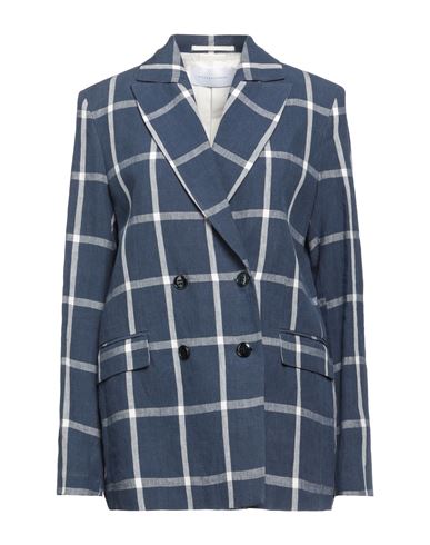 Victor Victoria Woman Suit Jacket Navy Blue Size 4 Linen