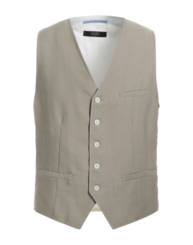 Liu •jo Man Man Tailored Vest Khaki Size Xxl Cotton, Linen In Beige