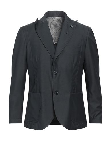 Primo Emporio Man Suit Jacket Navy Blue Size 36 Polyester, Viscose, Elastane In Black
