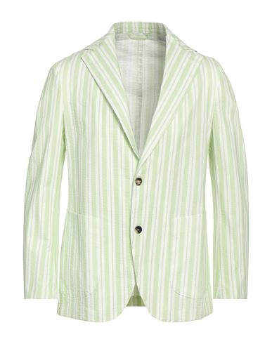 Giampaolo Man Blazer Light Green Size 36 Cotton, Elastane