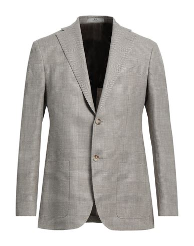 Cc Collection Corneliani Man Blazer Khaki Size 40 Virgin Wool, Linen In Beige