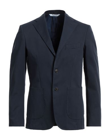 Bottega Martinese Man Suit Jacket Midnight Blue Size 38 Cotton