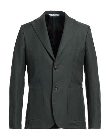 Bottega Martinese Man Suit Jacket Dark Green Size 38 Cotton