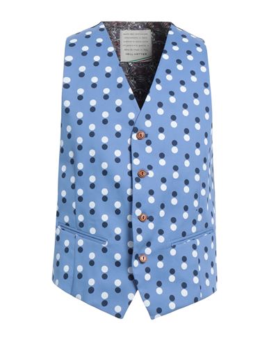 Neill Katter Man Tailored Vest Pastel Blue Size 40 Cotton, Viscose, Elastane