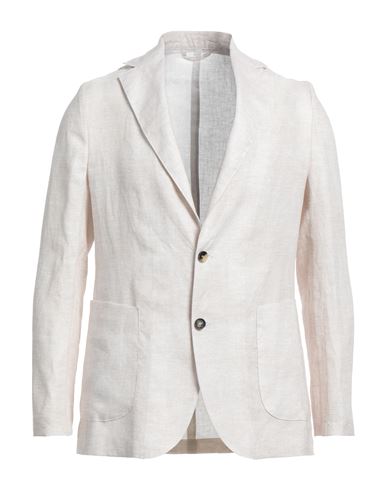 Giampaolo Man Suit Jacket Blush Size 36 Linen In Beige