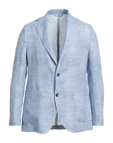 Giampaolo Man Suit Jacket Azure Size 38 Linen In Blue
