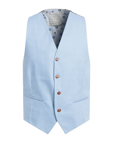Neill Katter Man Tailored Vest Sky Blue Size 40 Cotton, Polyester, Elastane