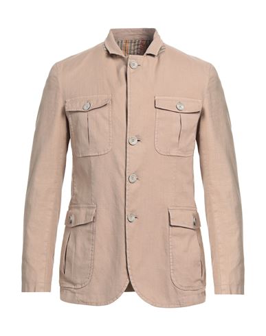 Barbati Man Suit Jacket Camel Size 38 Cotton, Linen, Polyester, Elastane In Beige