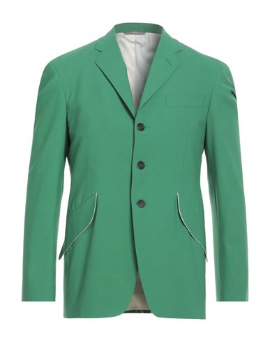Canali Man Blazer Emerald Green Size 38 Wool, Polyamide, Elastane