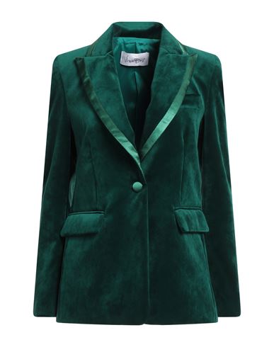 Virna Drò® Virna Drò Woman Blazer Emerald Green Size 8 Cotton