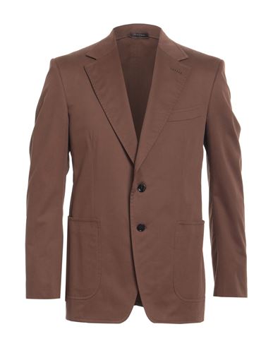 Tom Ford Man Suit Jacket Brown Size 42 Cotton, Cashmere, Elastane