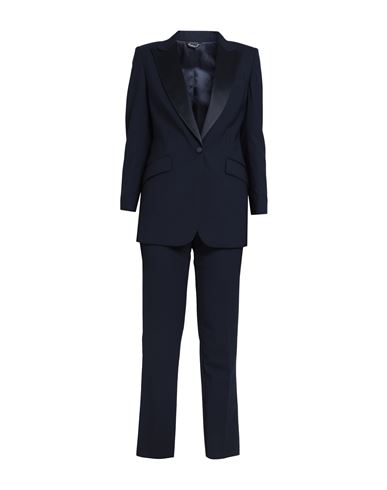 BRIAN DALES BRIAN DALES WOMAN SUIT MIDNIGHT BLUE SIZE 10 POLYESTER, WOOL, ELASTANE