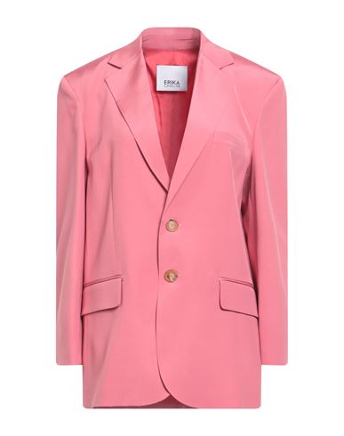 Erika Cavallini Woman Blazer Fuchsia Size 4 Silk, Elastane, Polyester In Pink