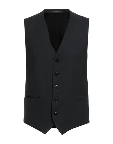 Drykorn Man Tailored Vest Black Size 36 Polyester, Wool, Elastane