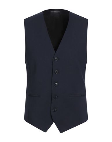 Drykorn Man Tailored Vest Midnight Blue Size 38 Polyester, Wool, Elastane