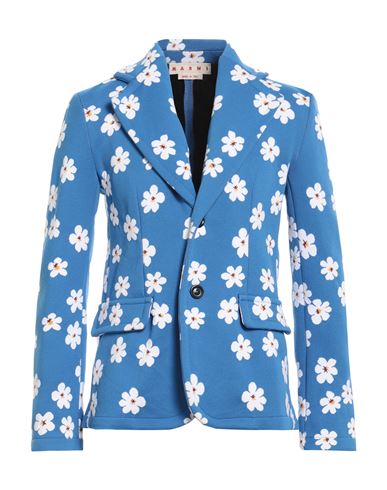 Marni Man Suit Jacket Blue Size 38 Polyamide, Viscose, Polyester