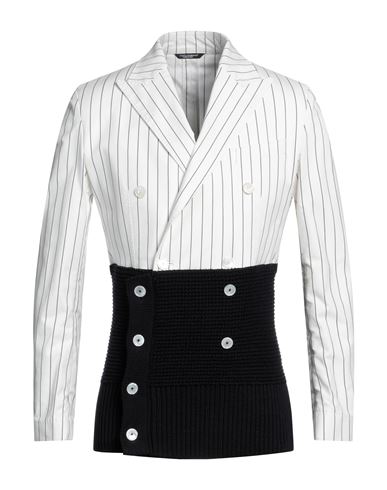 Dolce & Gabbana Man Blazer White Size 48 Cotton, Silk, Elastane