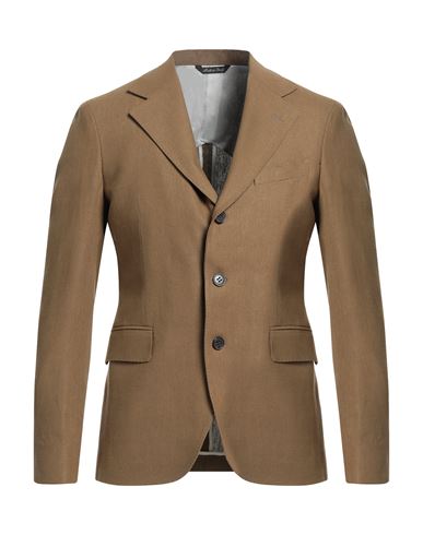 Brian Dales Man Suit Jacket Camel Size 44 Linen In Beige