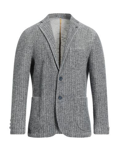 Barbati Man Suit Jacket Grey Size 34 Cotton, Polyamide, Polyester In Blue