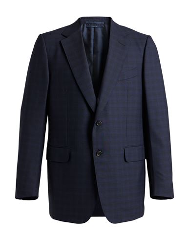 Dunhill Man Suit Jacket Navy Blue Size 46 Cotton
