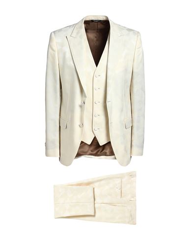 Dolce & Gabbana Man Suit Cream Size 42 Virgin Wool, Silk In White